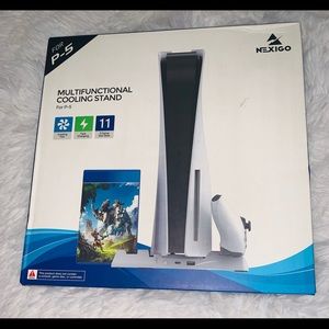 NexiGo PS5 Essential Kit, Vertical Stand with Headset Holder cool station